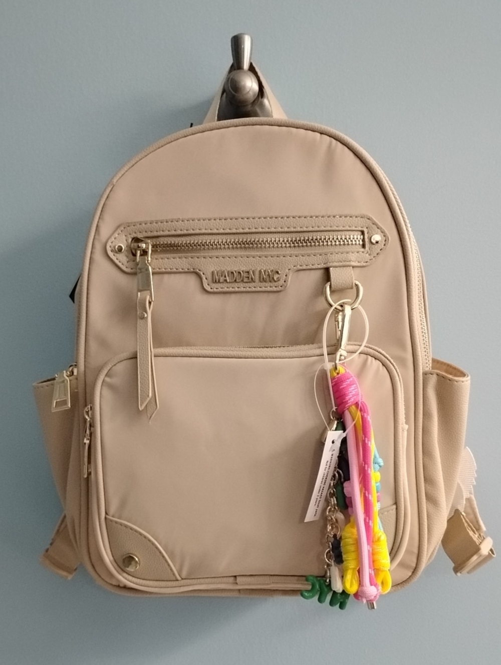 NWT⭐Steve Madden NYC Beige Mini Backpack with Accents 😍